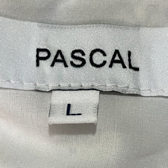 PASCAL (NEW) Long Sleeve Maxi Dress Bow Neck Light Gray & Multi Dots Size L - Picture 10 of 12